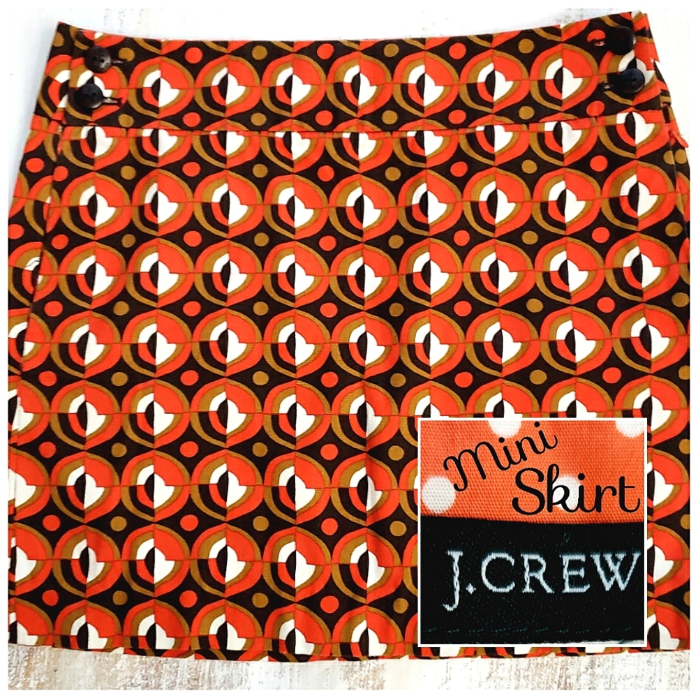 J. Crew Abstract Nwot Geometrical Print Mini Skirt